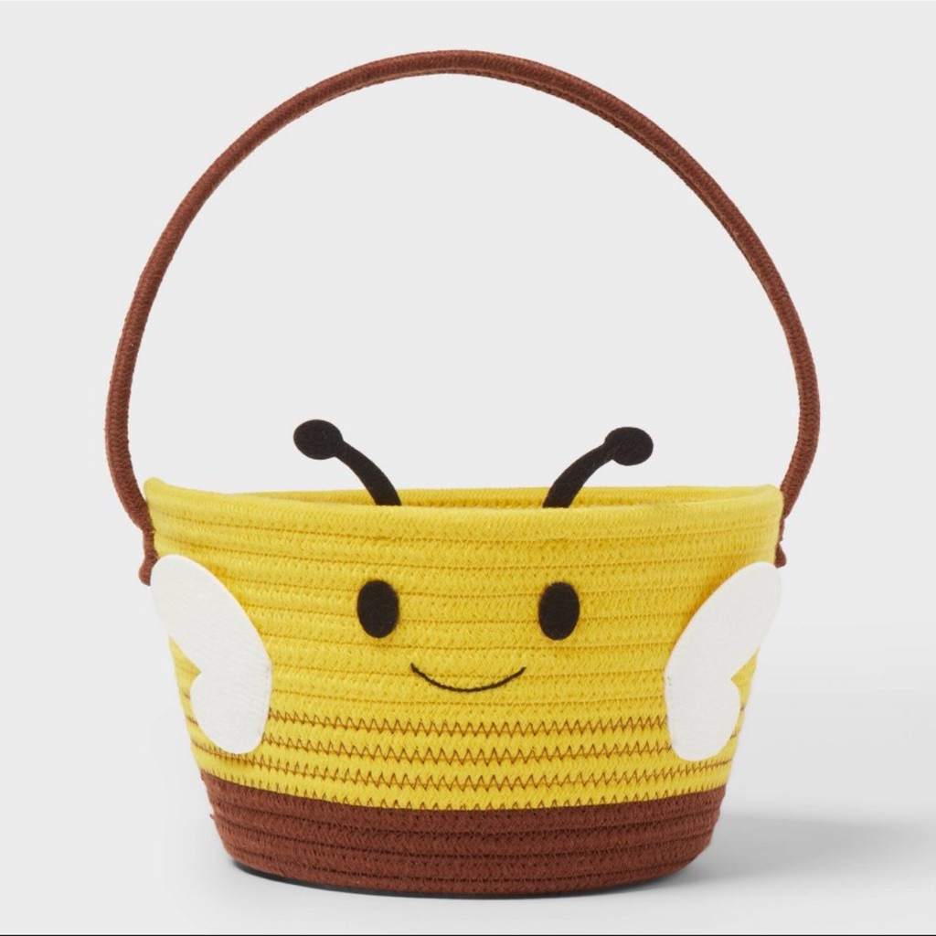 New! Target Spritz Bumble Bee Rope Easter Basket Yellow And Brown, Spring 2026